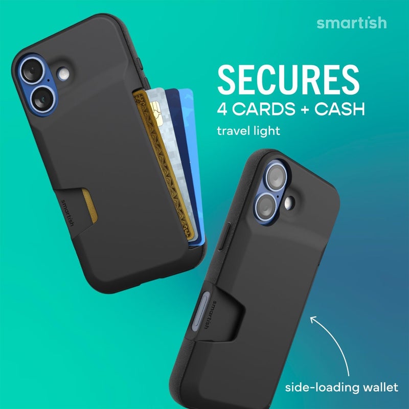 Smartish ® iPhone 17 Wallet Case - Wallet Slayer Vol. 1 [Slim + Protective] Credit Card Holder - Drop Tested Flip Hidden Card Slot Cover for Apple iPhone 17 - Black Tie Affair - Image 2